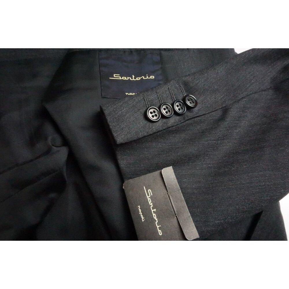 Sartorio Gray Herringbone S150s Wool Sport Coat Jacket Sz 44 BRAND NEW